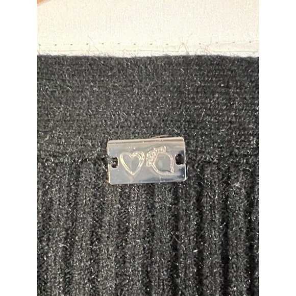 For Love And Lemons Nina Black Knit Crop Cardigan Sweater Size XXS - Picture 4 of 7